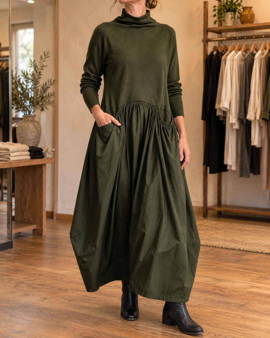 Odette - Turtleneck Maxi Dress