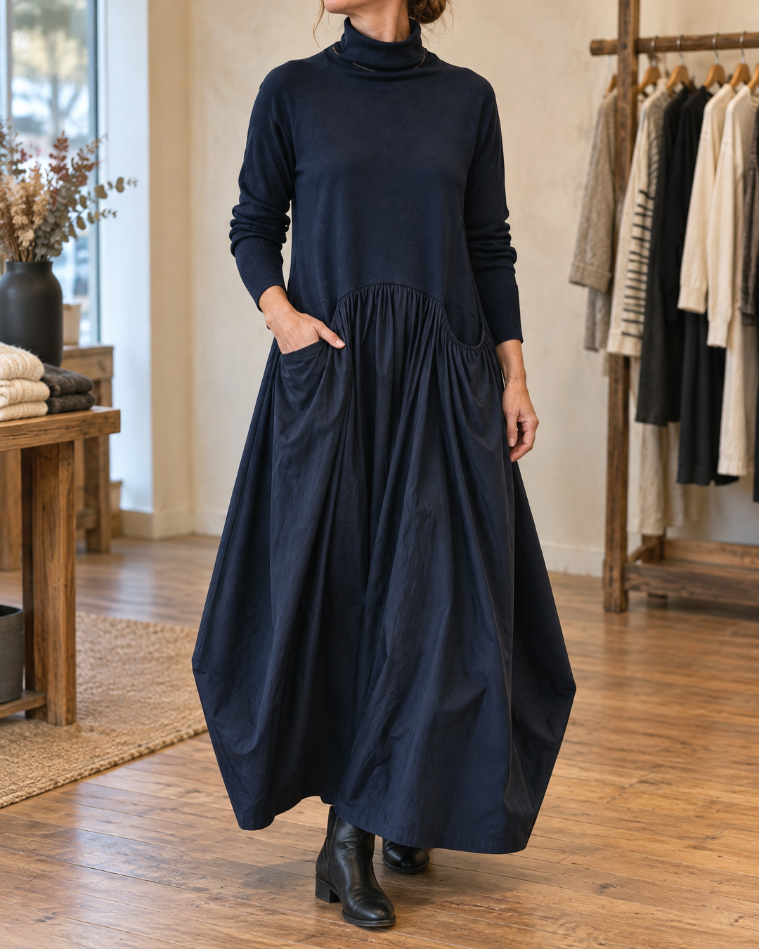Odette - Turtleneck Maxi Dress