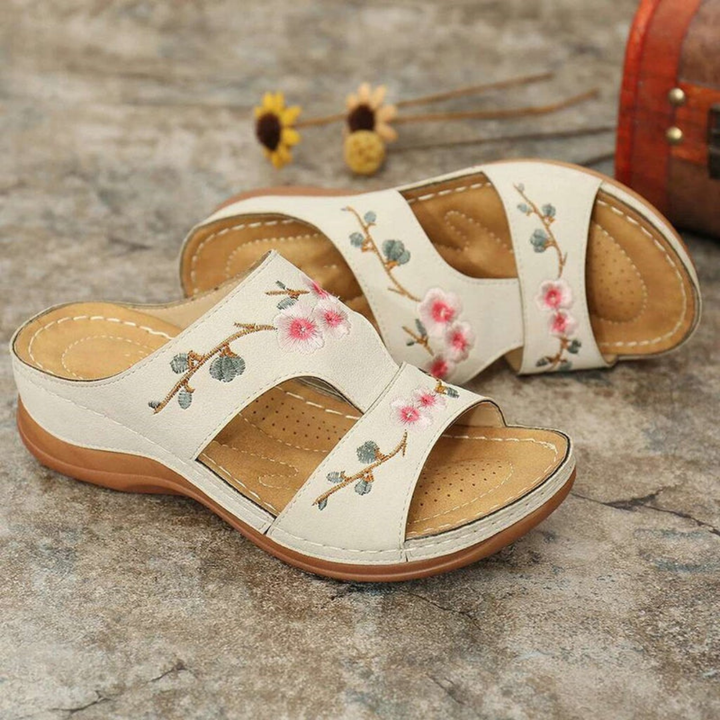 Belledina: Floral orthopaedic sandals