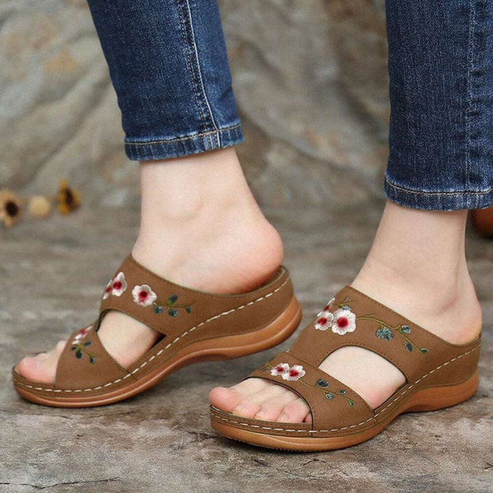 Belledina: Floral orthopaedic sandals