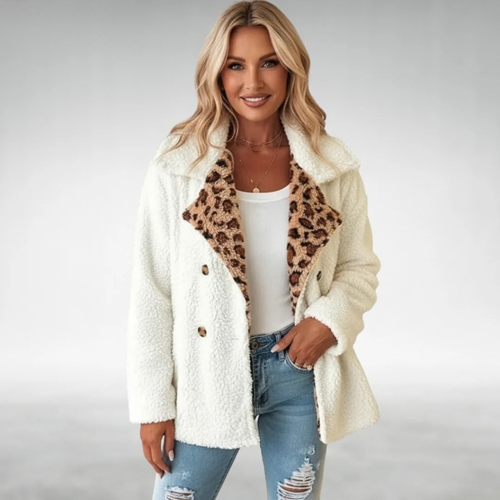 Lori Cozy Leopard Teddy Coat