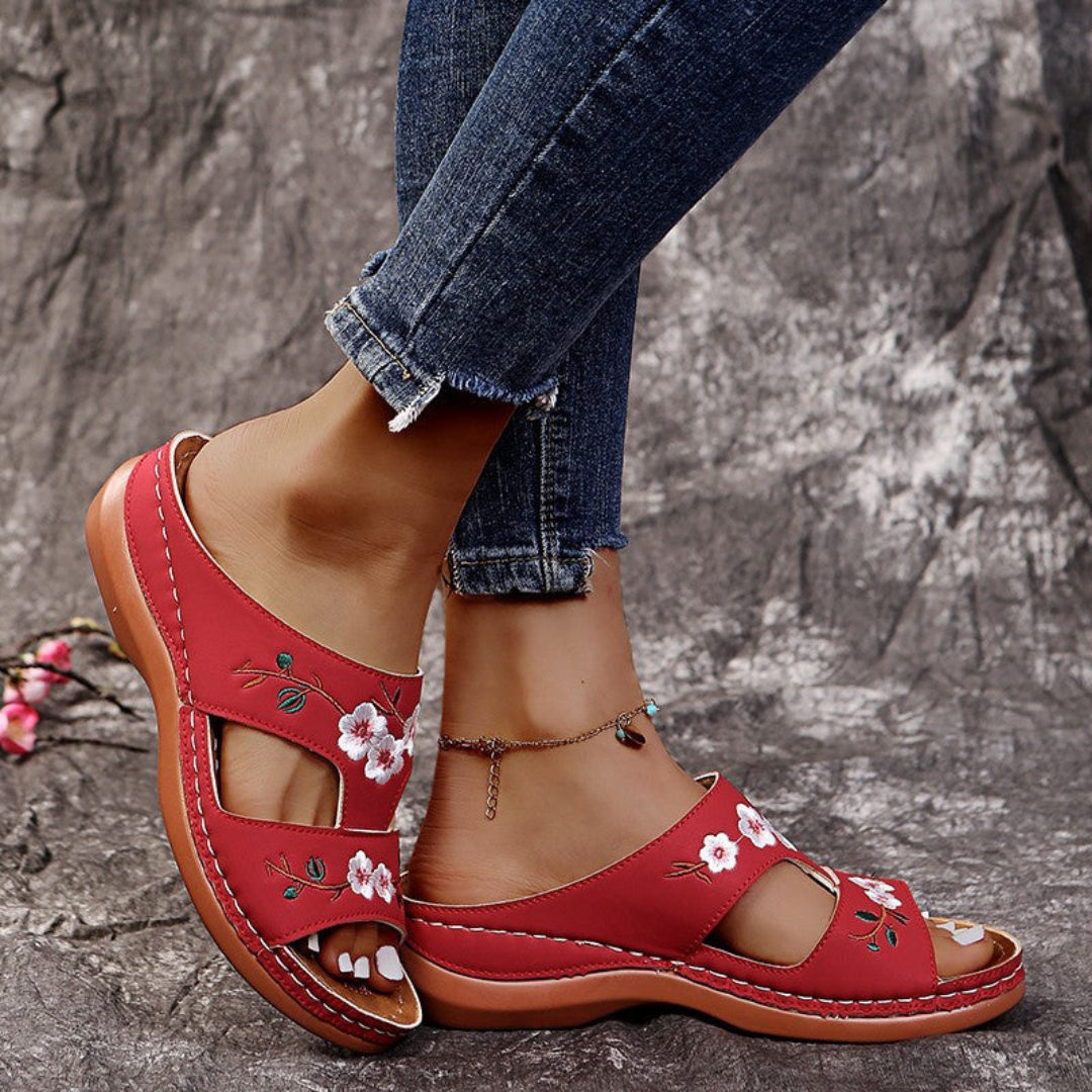 Belledina: Floral orthopaedic sandals
