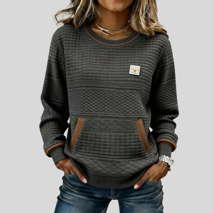 Noelle™ | Crew Neck Color Block Sweatshirt
