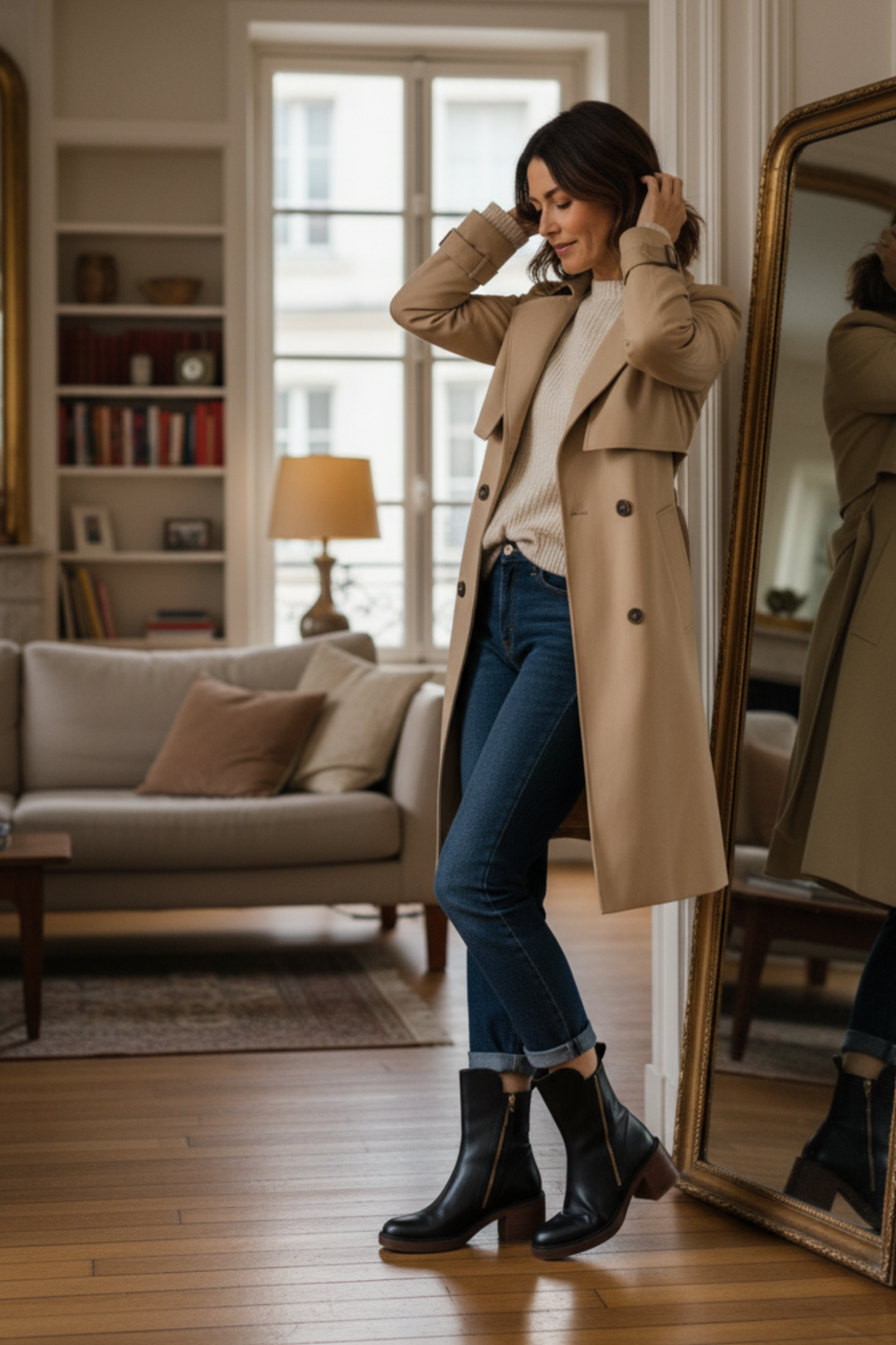 Pernelle | Square Heeled Leather Boots