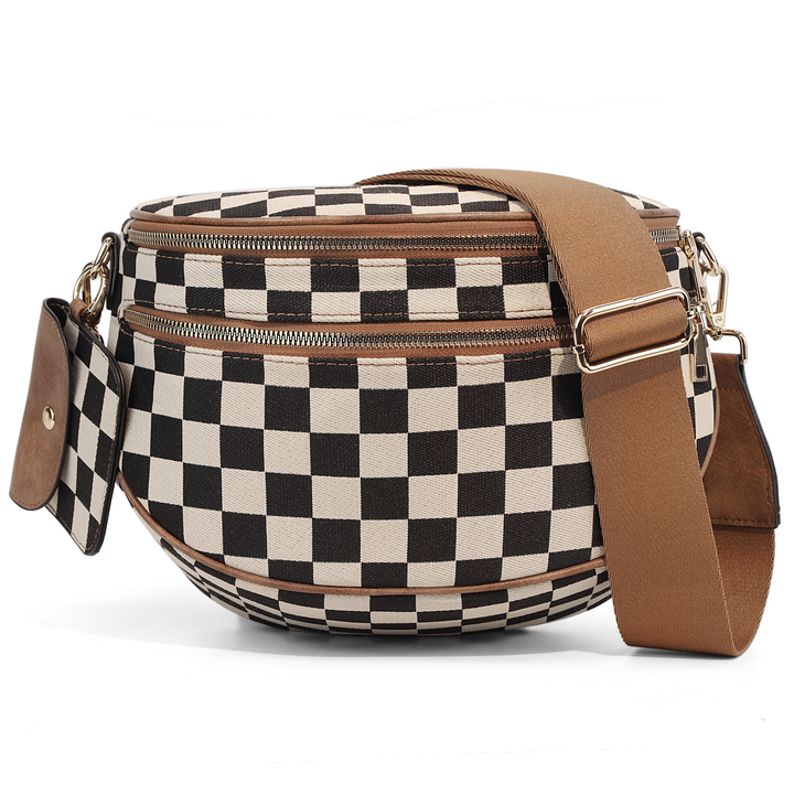 Olivia & Claire Checkered Crossbody Bum Bag