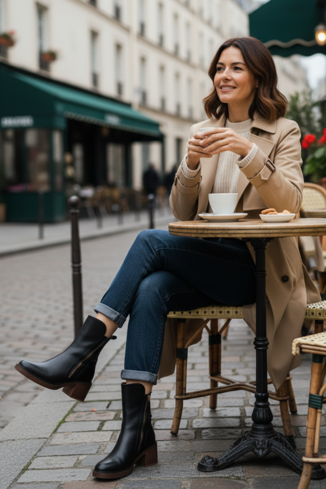 Pernelle | Square Heeled Leather Boots