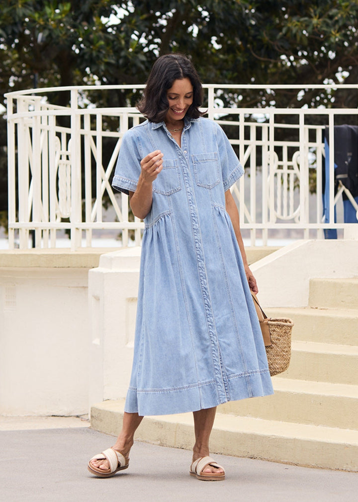MONTANA DENIM SHIRTDRESS - LIGHT BLUE
