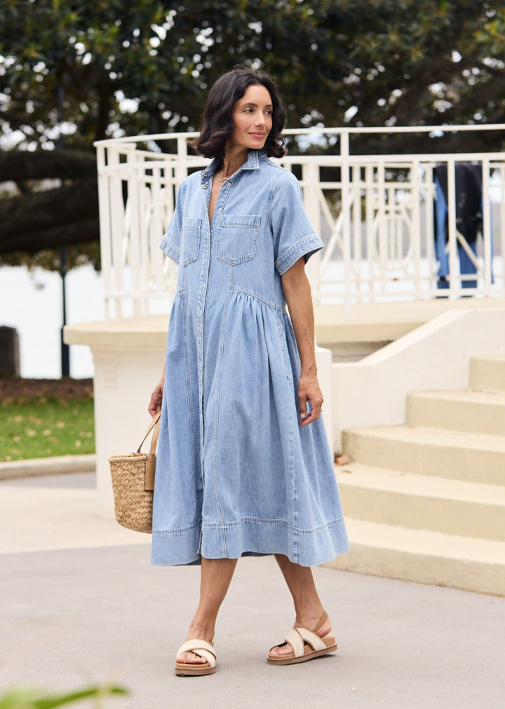 MONTANA DENIM SHIRTDRESS - LIGHT BLUE