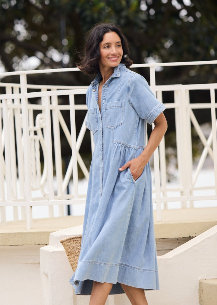 MONTANA DENIM SHIRTDRESS - LIGHT BLUE
