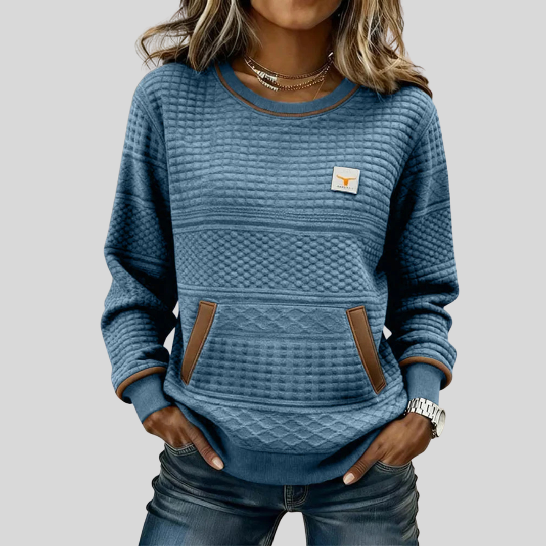 Noelle™ | Crew Neck Color Block Sweatshirt