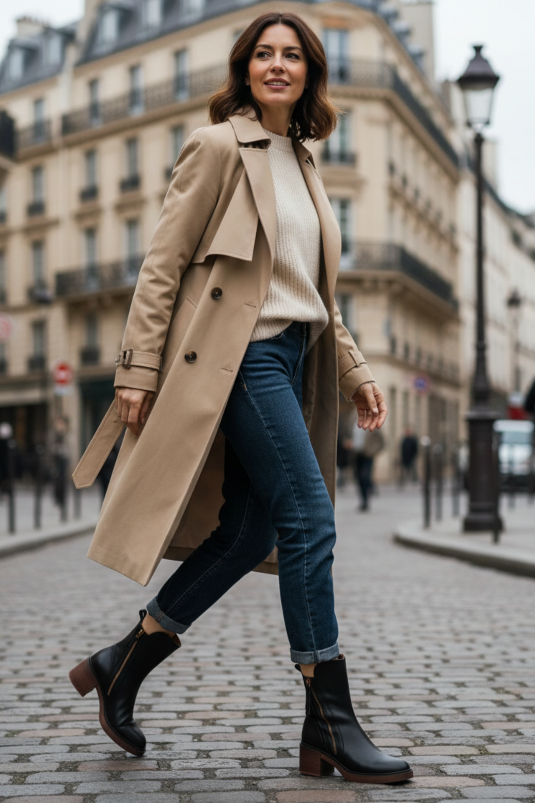 Pernelle | Square Heeled Leather Boots