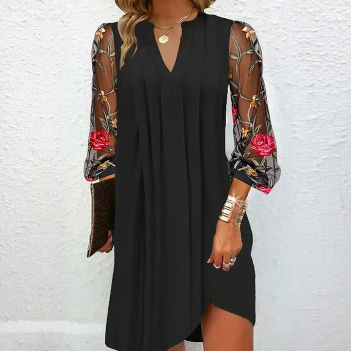 Camille | Elegant Dress with Floral Sleeves