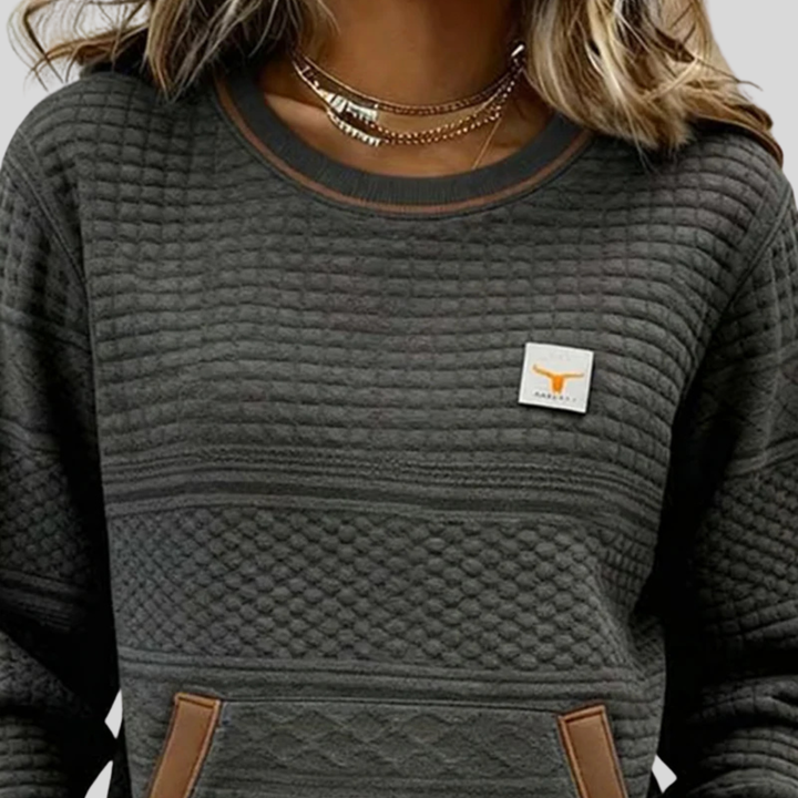 Noelle™ | Crew Neck Color Block Sweatshirt