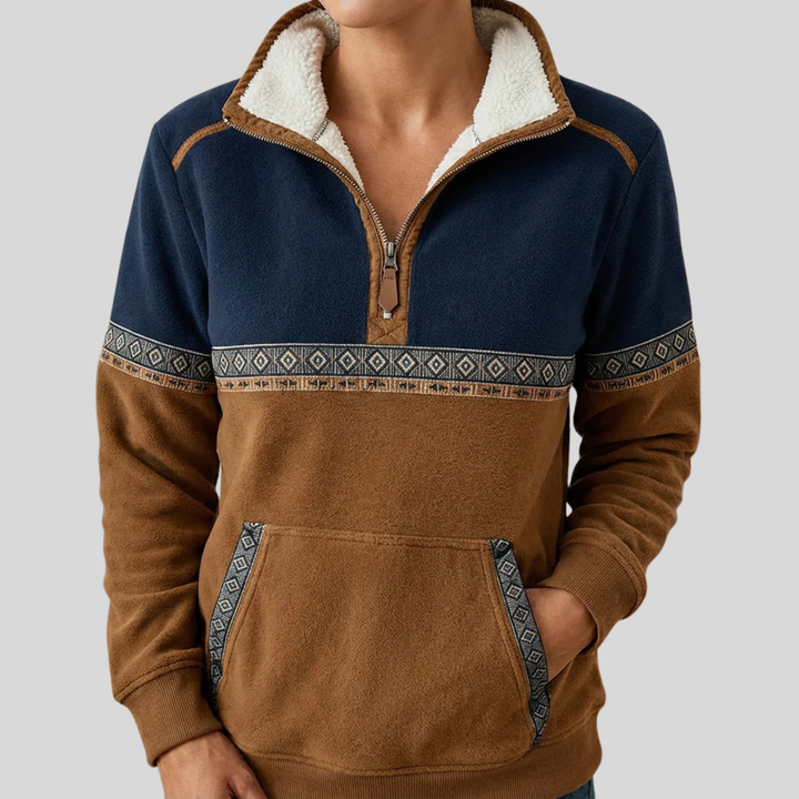 Esme | Sherpa Collar Half-Zip Pullover