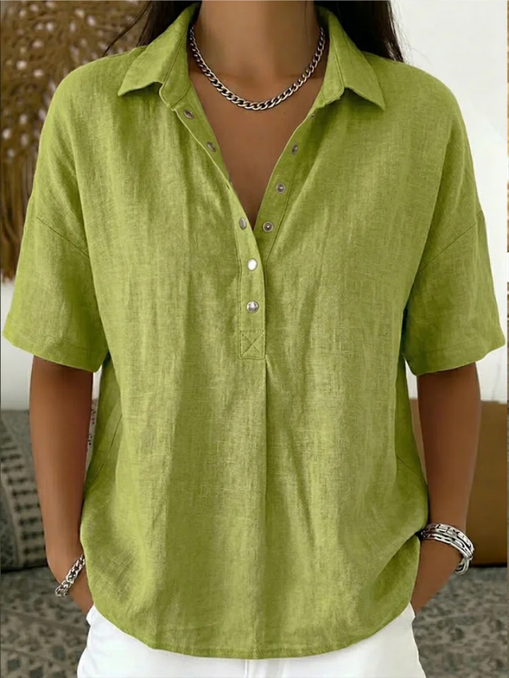 ELLA| Blouse with Collar and Button Detail (TEMPORARILY 1+1 FREE!)