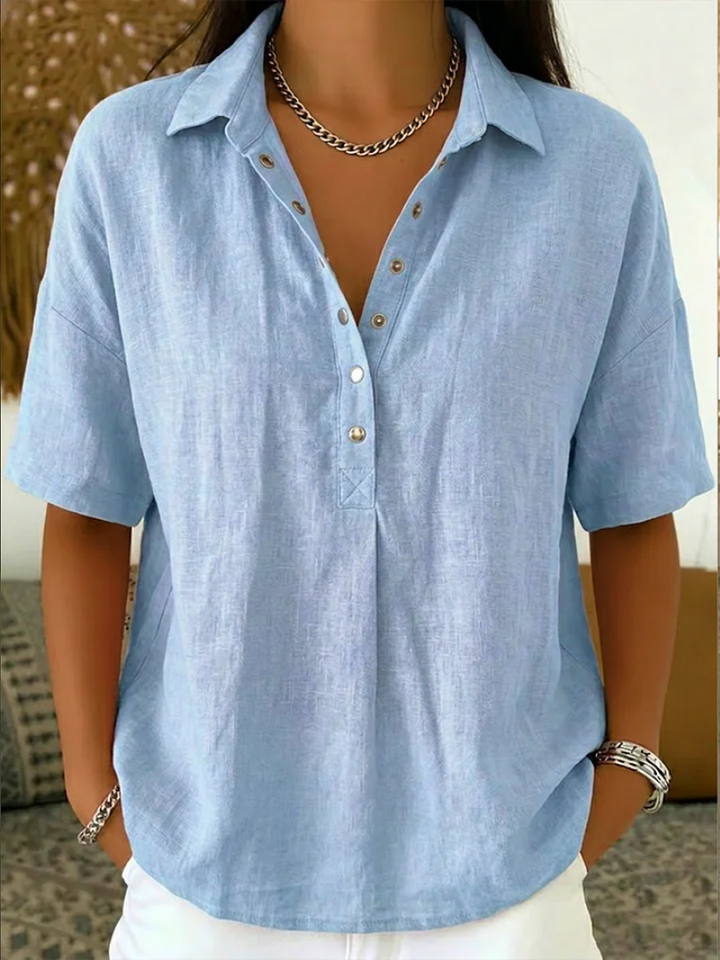 ELLA| Blouse with Collar and Button Detail (TEMPORARILY 1+1 FREE!)