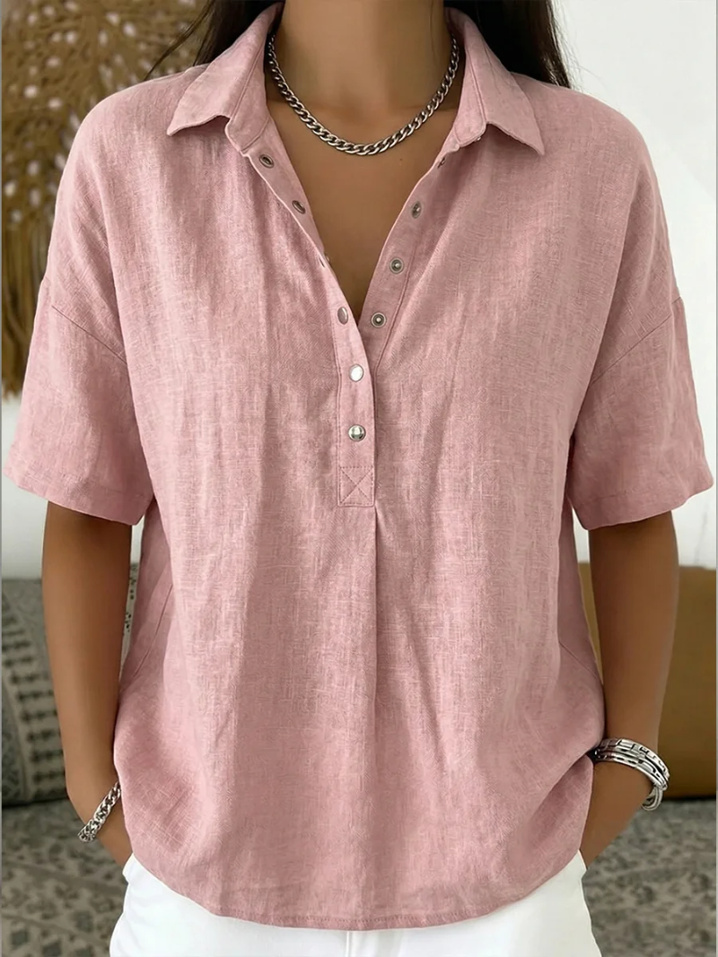 ELLA| Blouse with Collar and Button Detail (TEMPORARILY 1+1 FREE!)