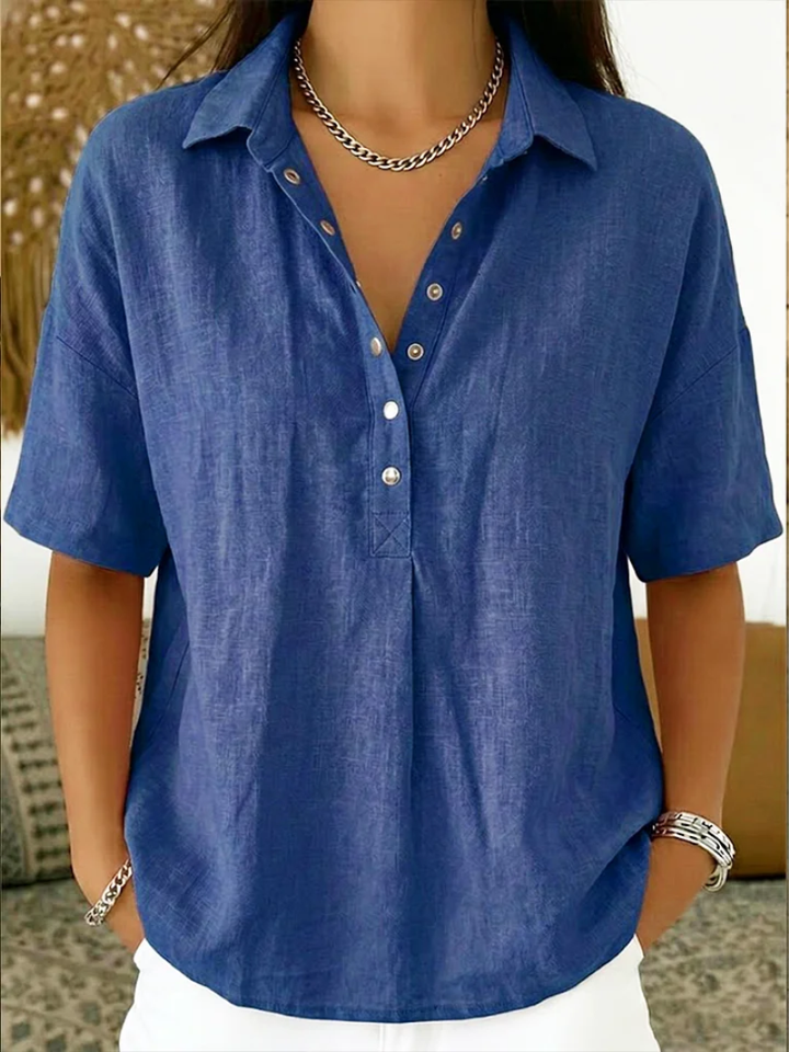 ELLA| Blouse with Collar and Button Detail (TEMPORARILY 1+1 FREE!)