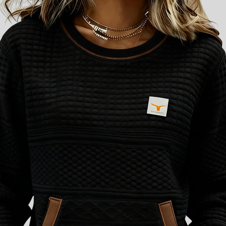 Noelle™ | Crew Neck Color Block Sweatshirt