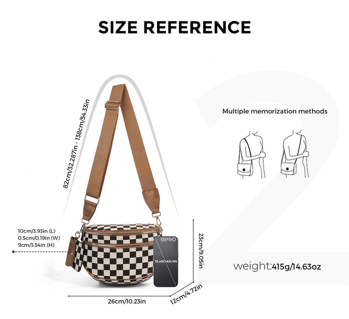 Olivia & Claire Checkered Crossbody Bum Bag