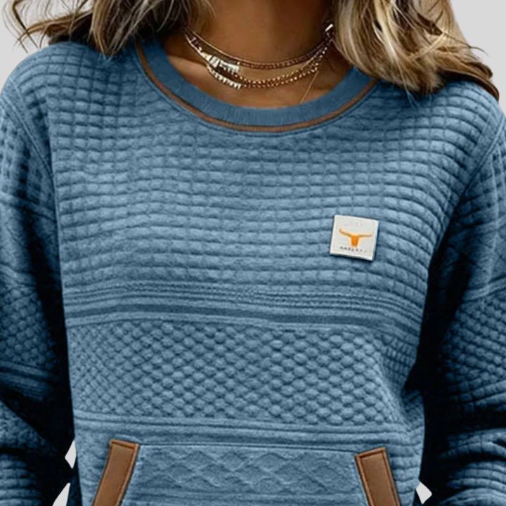 Noelle™ | Crew Neck Color Block Sweatshirt