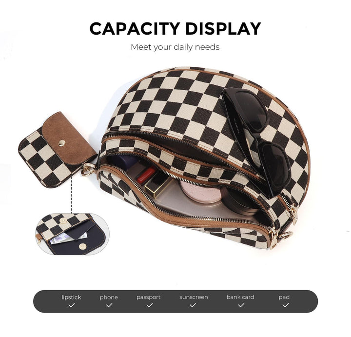 Olivia & Claire Checkered Crossbody Bum Bag