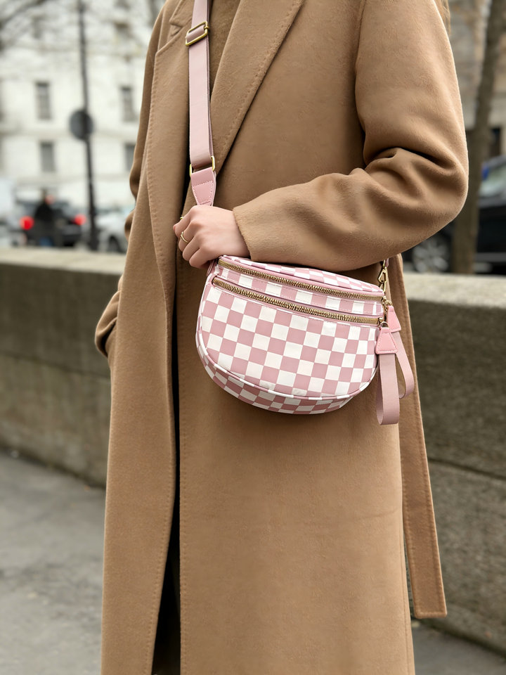 Olivia & Claire Checkered Crossbody Bum Bag