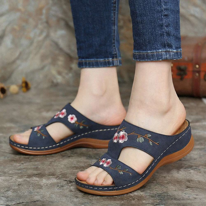 Belledina: Floral orthopaedic sandals