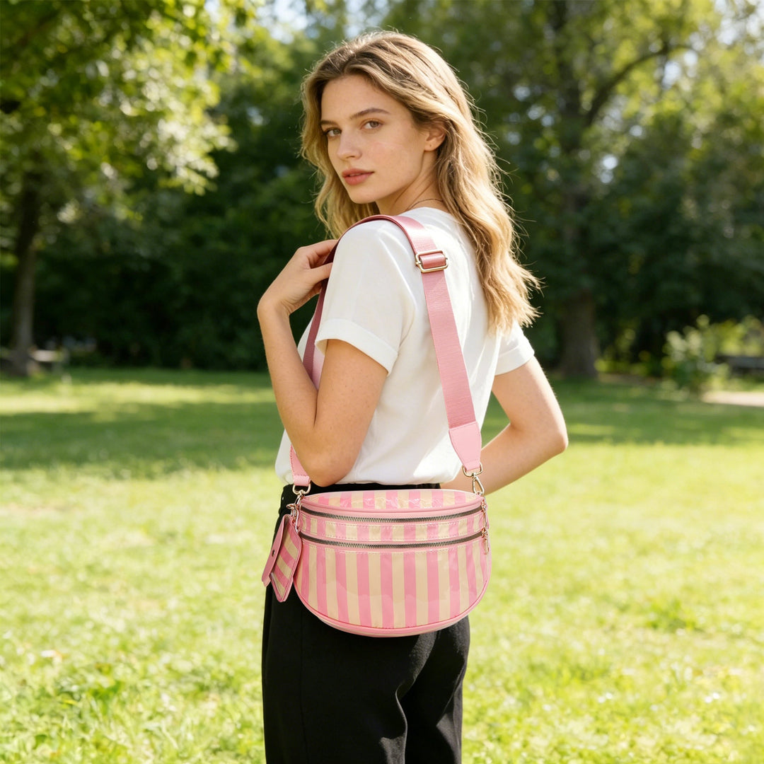 Olivia & Claire Checkered Crossbody Bum Bag