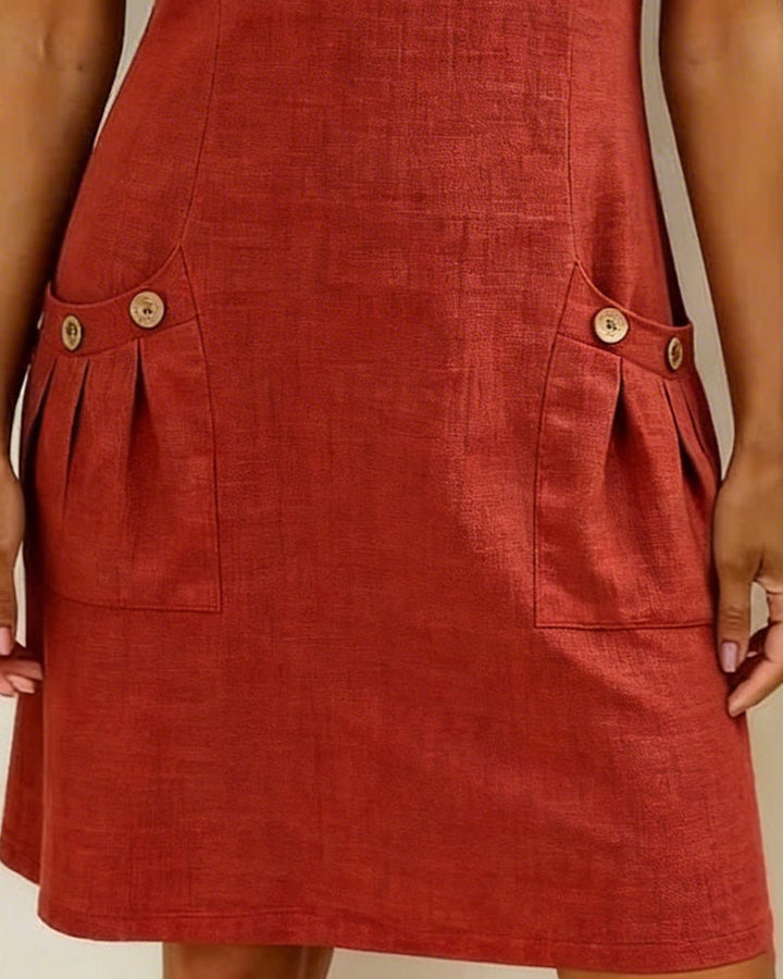 Elsa | Cotton Dress with Zipper Pocket