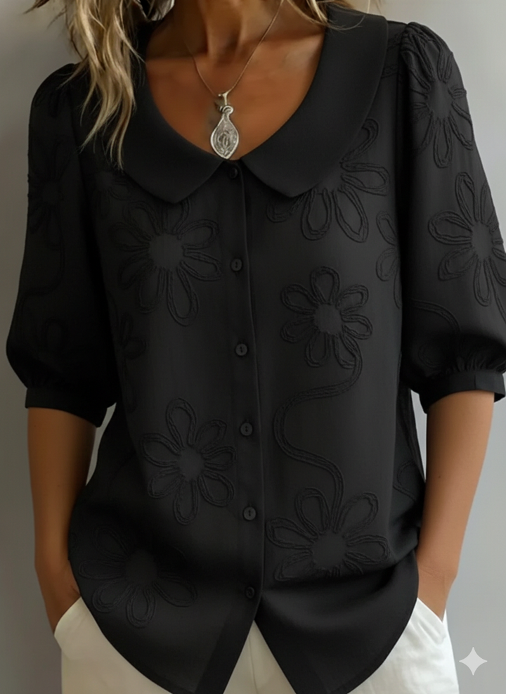 Aurélie™ — Lightweight Floral Blouse Natural Elegance