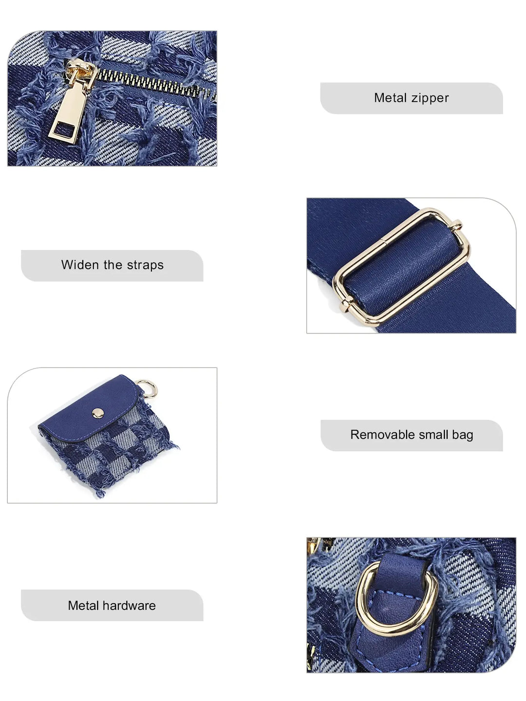 Olivia & Claire Checkered Crossbody Bum Bag
