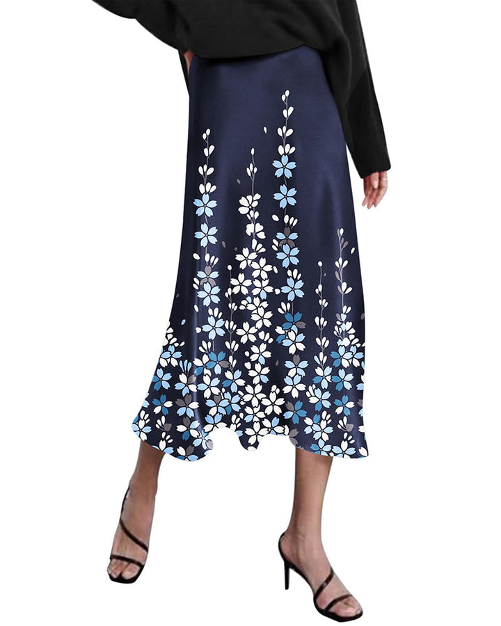 Satin Zipper Elegant Work Skirts - Zeagoo (US Only)