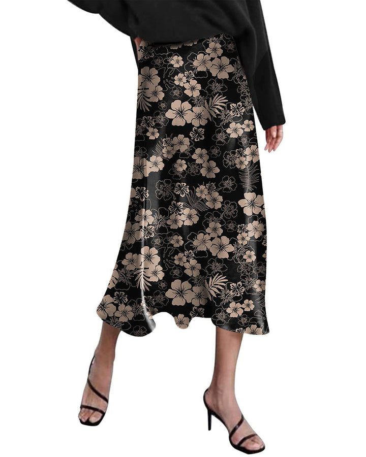 Satin Zipper Elegant Work Skirts - Zeagoo (US Only)