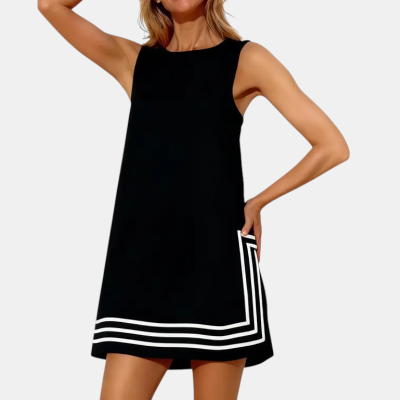 CALINDA™ – Boho Colorblock Sleeveless Mini Dress