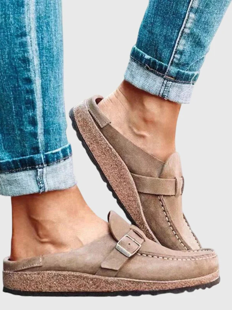 The Everyday Suede Buckle Mule