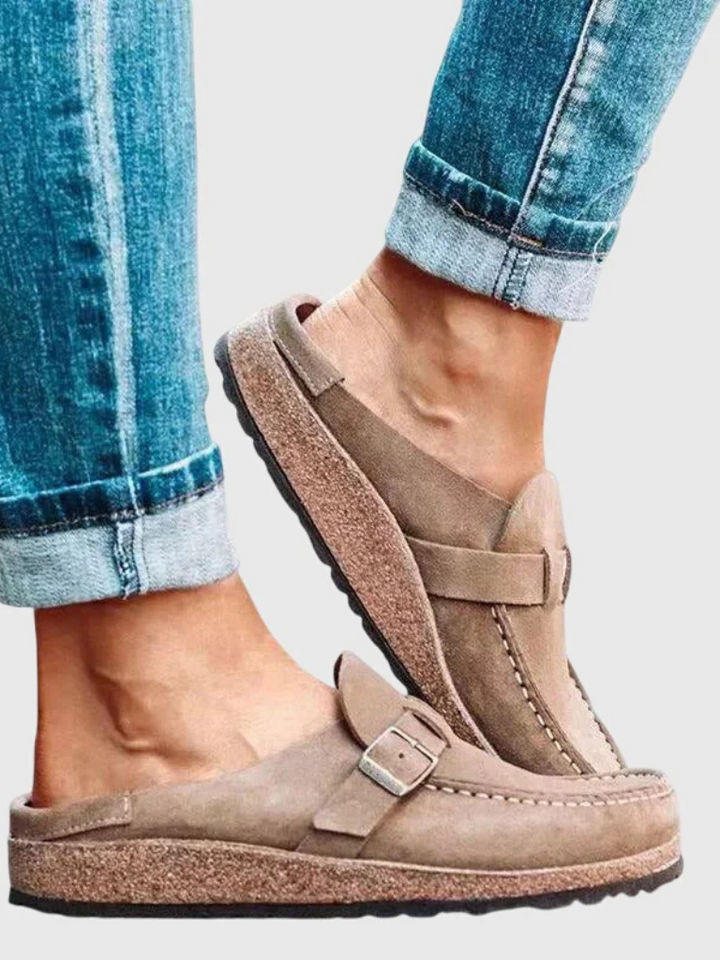 The Everyday Suede Buckle Mule
