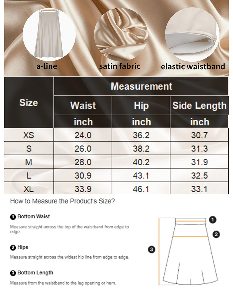 Satin Zipper Elegant Work Skirts - Zeagoo (US Only)