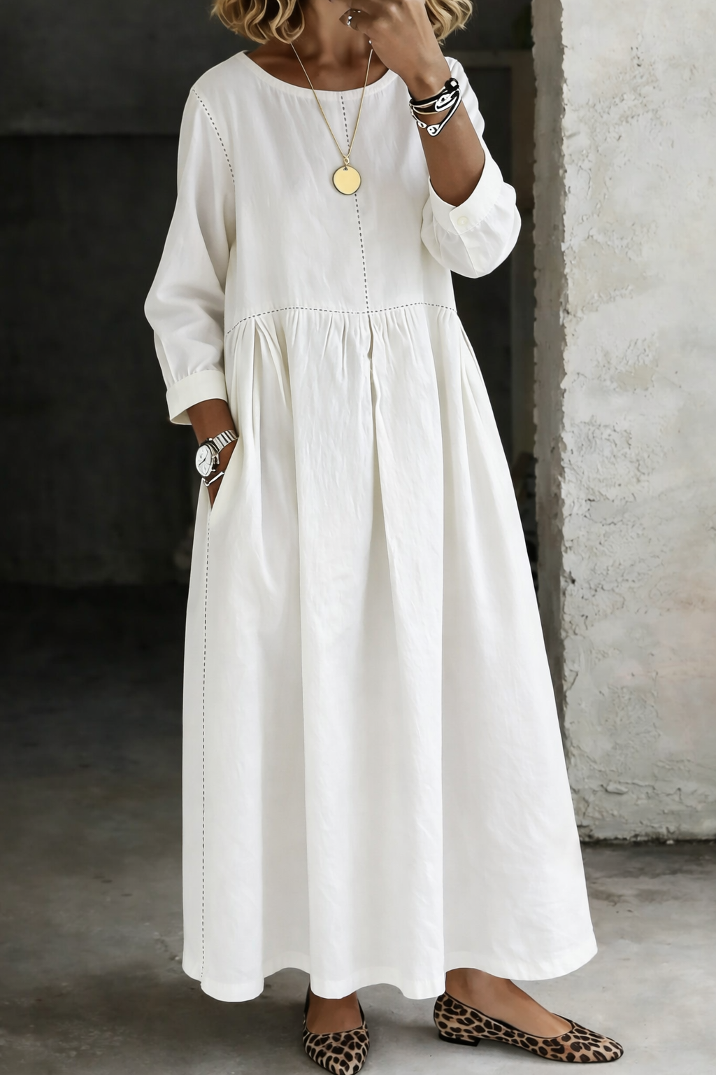 Zephyrelles - Vintage Denim Maxi Dress