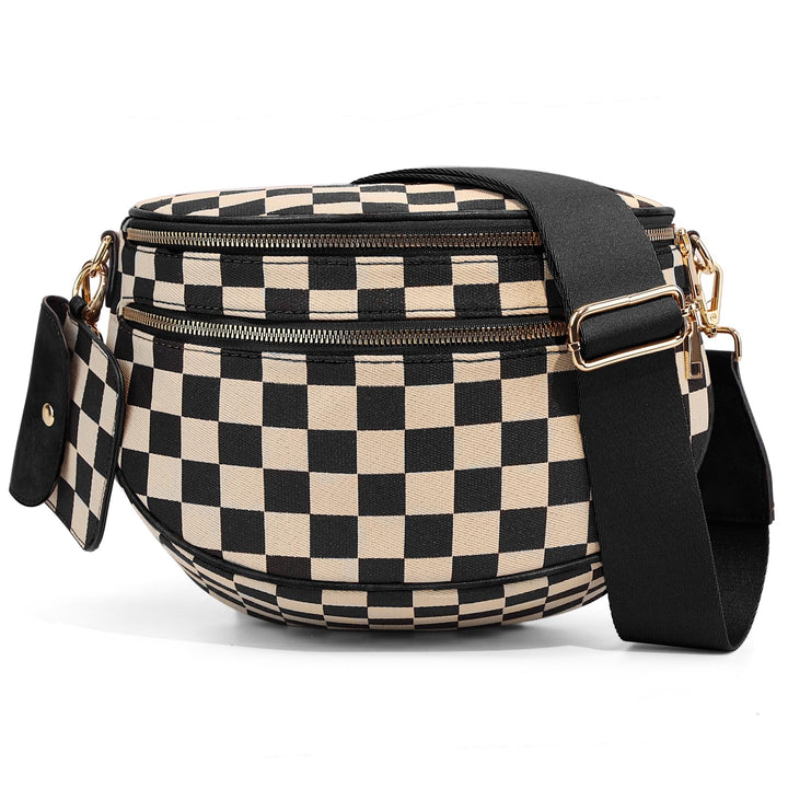 Olivia & Claire Checkered Crossbody Bum Bag