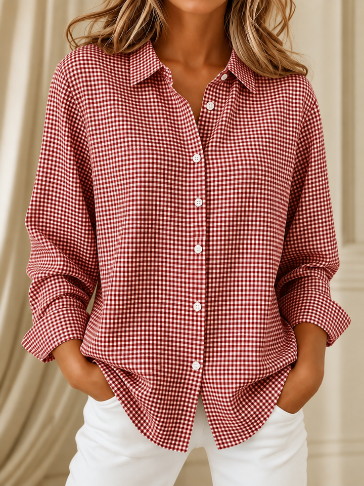 Elowen™ | Button-Up Plaid Shirt