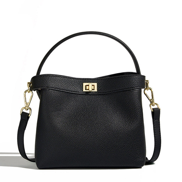 Women’s Genuine Leather Minimalist Bucket Bag