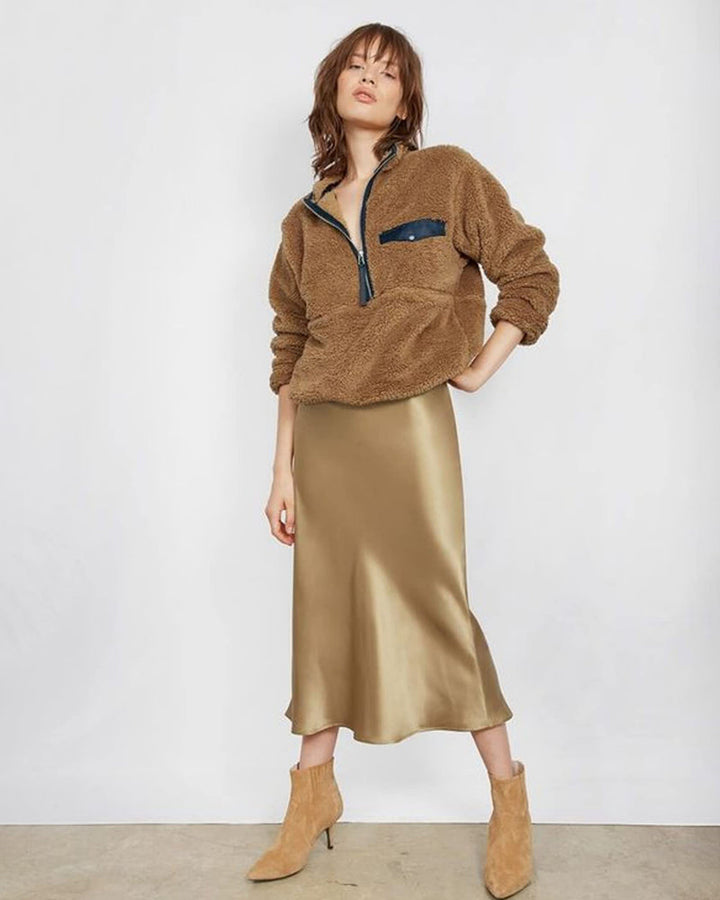 Satin Zipper Elegant Work Skirts - Zeagoo (US Only)