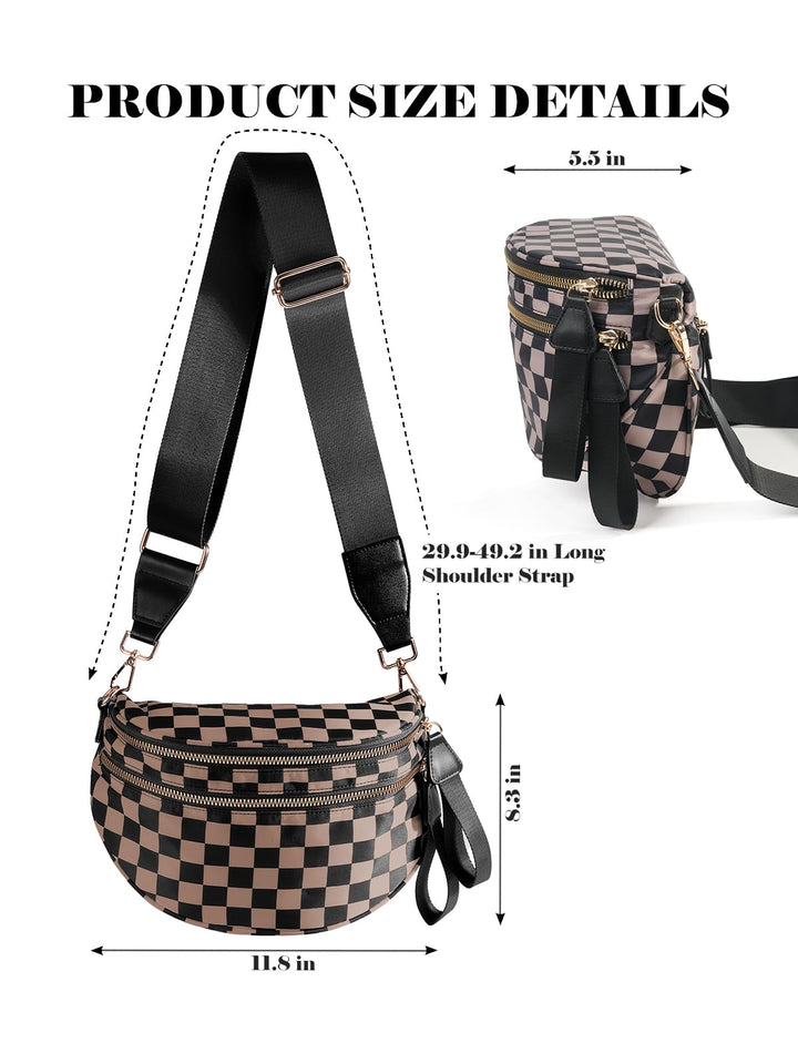 Olivia & Claire Checkered Crossbody Bum Bag