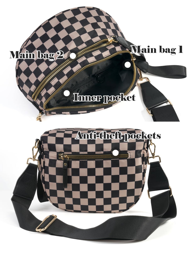 Olivia & Claire Checkered Crossbody Bum Bag