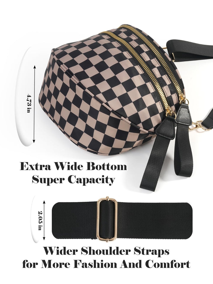 Olivia & Claire Checkered Crossbody Bum Bag