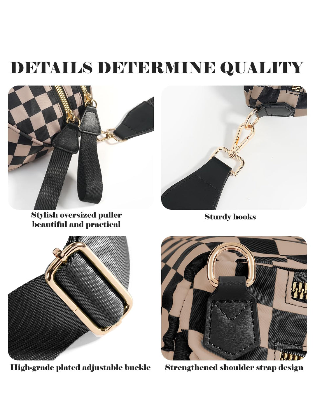 Olivia & Claire Checkered Crossbody Bum Bag