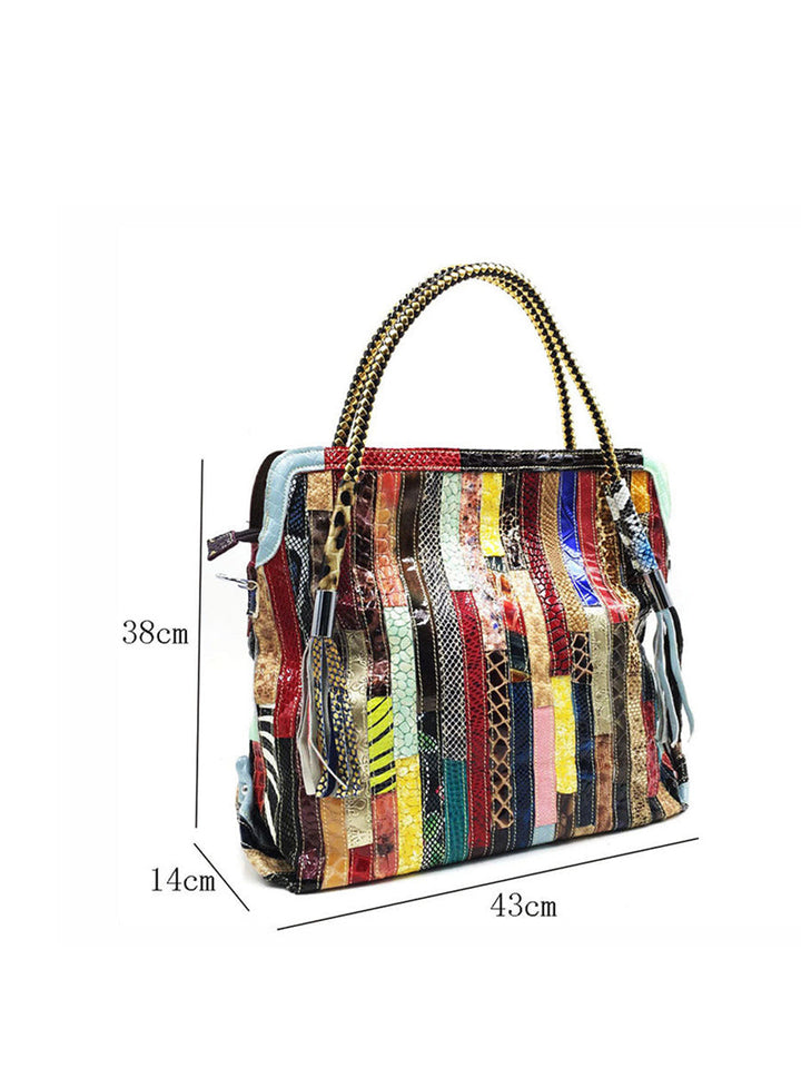 Lady's Fashion Western Style Colorful Handbag