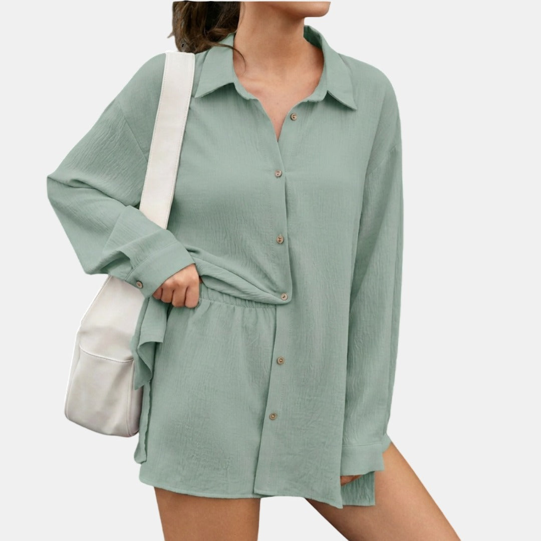 HALLEY™ – Chic High-Waisted Casual Two-Piece Set