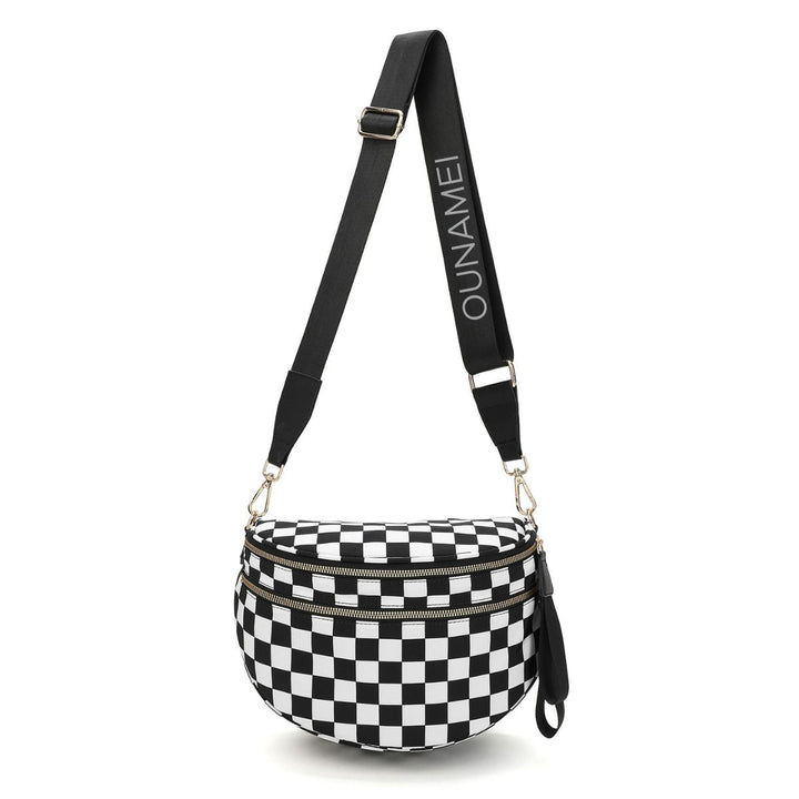 Olivia & Claire Checkered Crossbody Bum Bag
